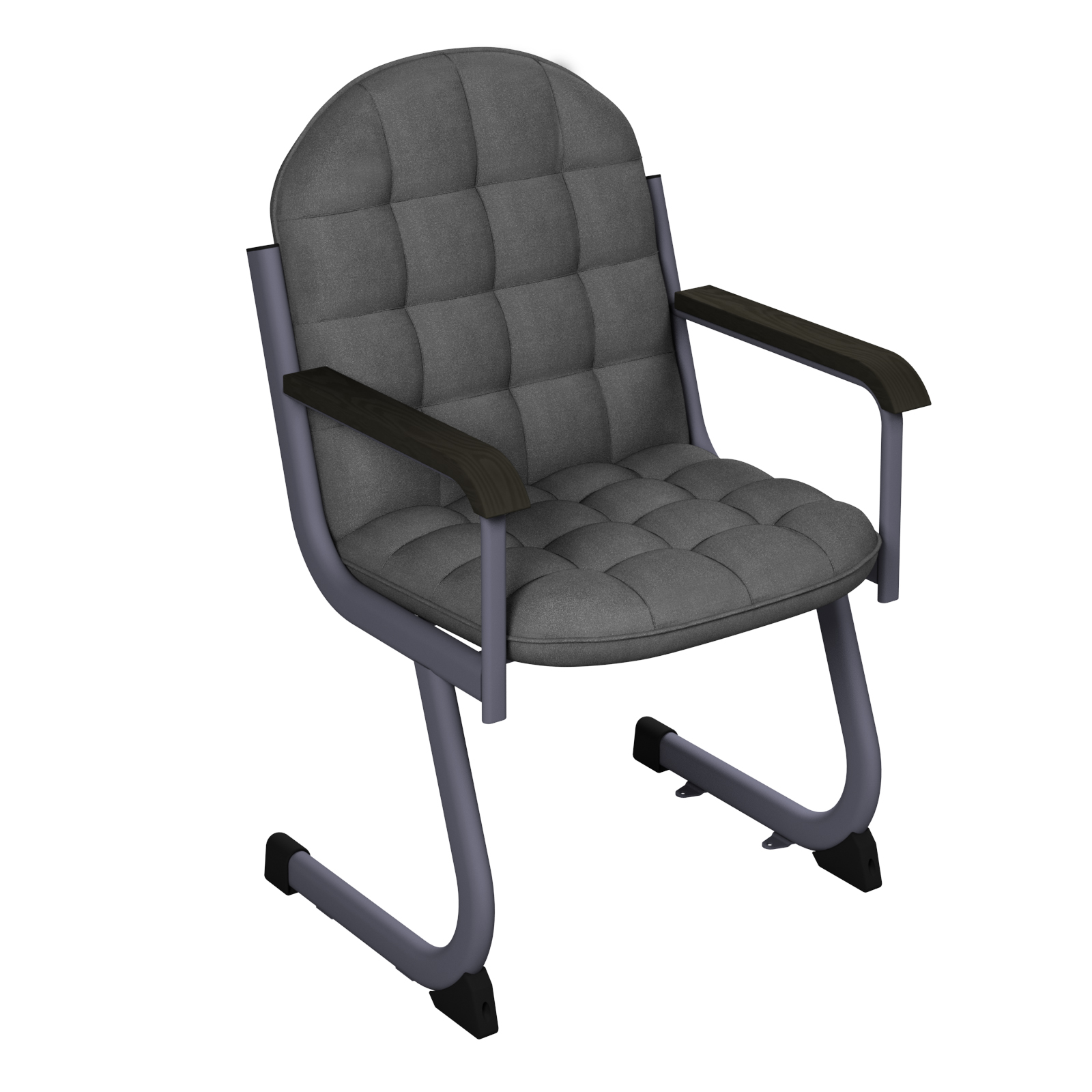 1-місне крісло для актового залу, м'яке (тканина), на металокаркасі, АЛМАНТ, 648х646х995 мм, (h=500 мм).